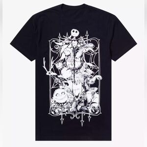 Vintage Disney The Nighmare Before Christmas Metal Tee Top T-shirt Black XL